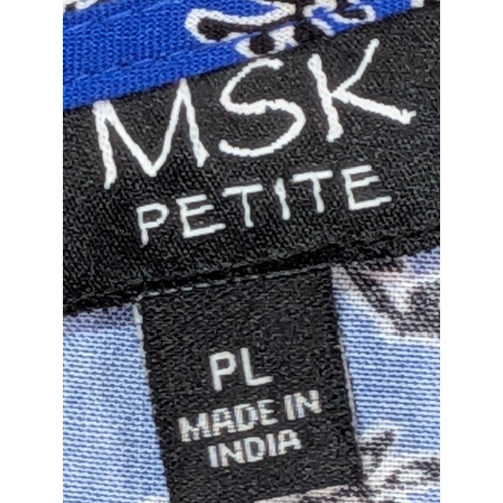 MSK Petite Sundress Womens PL Blue Floral Cotttagecore Vintage 90s Y2K Whimsical - Picture 9 of 11